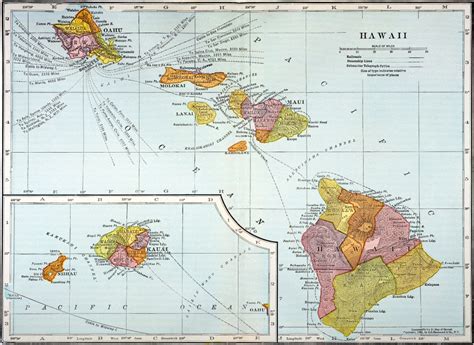 Map: Hawaii, 1905. /Nmap Of The Hawaiian Islands Printed In The United ...