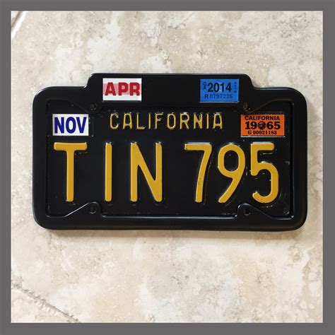 California YOM License Plate Black & Yellow And Yellow & Black Month Stickers Licence Plate ...