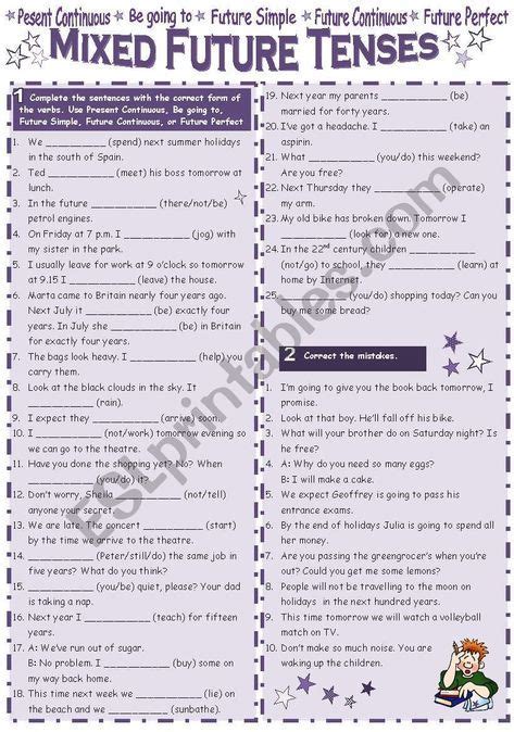 Mixed Future Tenses worksheet | Tenses english, Future tense, English grammar