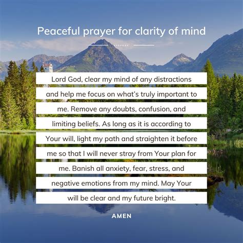 Peaceful prayer for clarity of mind – AvePray