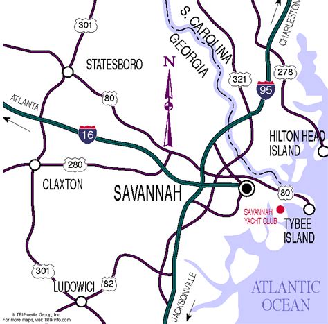 Savannah Georgia On The Map