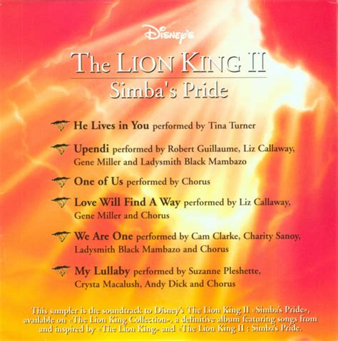 Disney's The Lion King II - Simba's Pride (1999, CD) | Discogs
