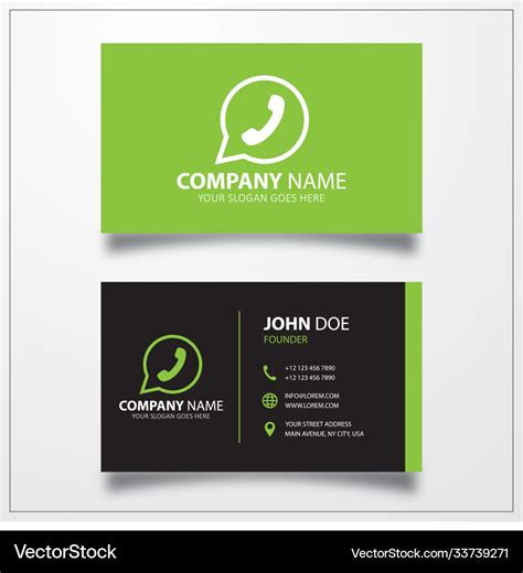 Call icon business card template Royalty Free Vector Image