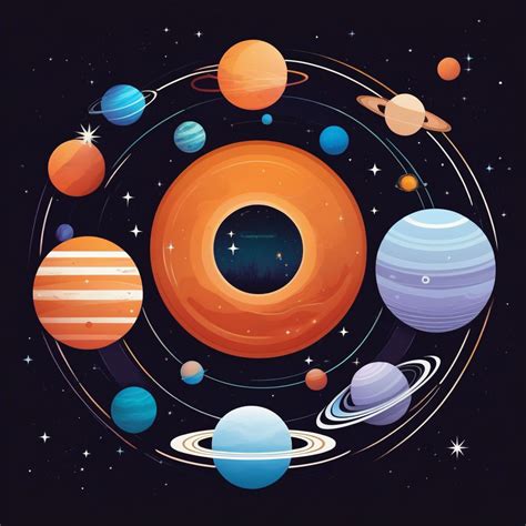 Design a space-inspired composition with the eight planets a... by yumi ...