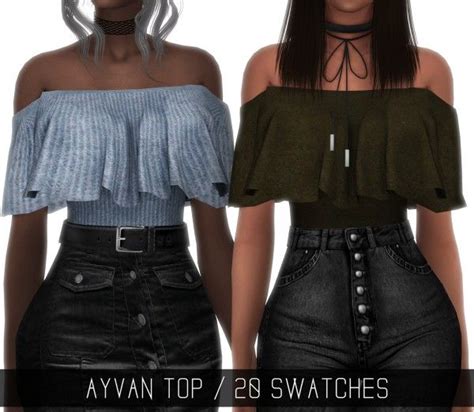 Simpliciaty: Ayvan top • Sims 4 Downloads | Sims 4 clothing, Sims 4 dresses, Sims