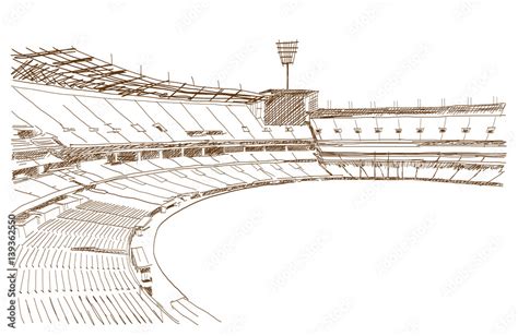 Sketch of Cricket stadium in vector illustration. Stock Vector | Adobe Stock