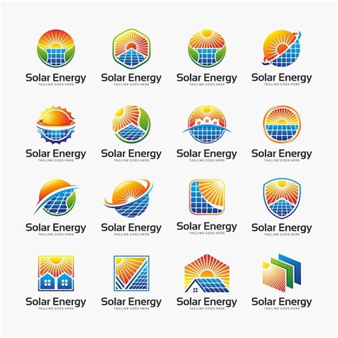 Premium Vector | Collection of abstract solar energy logo design.