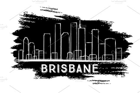 Brisbane Skyline Silhouette | Custom-Designed Illustrations ~ Creative Market