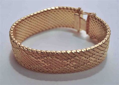 Wide 14K Gold Women's Bracelet Made in Italy