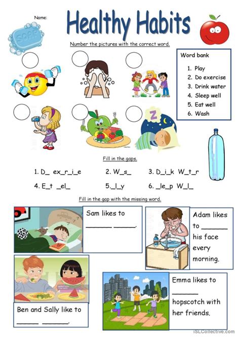 Good Habits Worksheet For Class 1