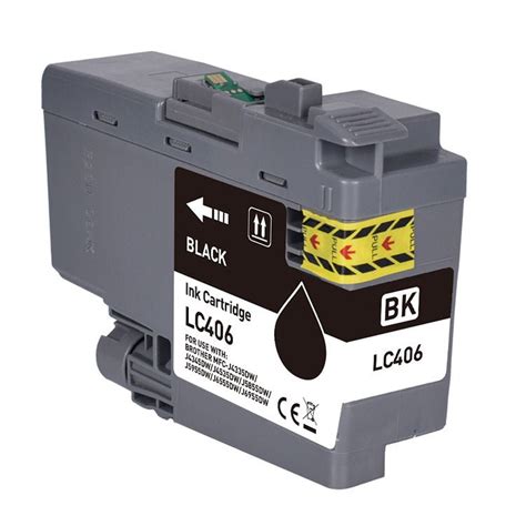 LC406 Black Ink Cartridges Compatible Brother Printer, 1 Pk