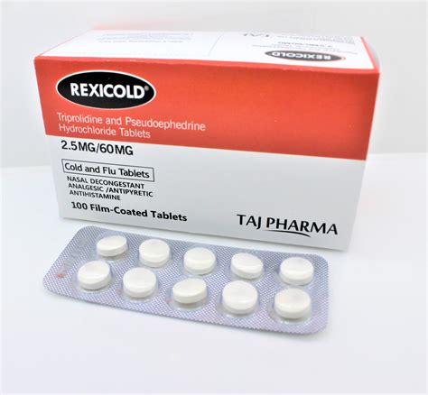 Triprolidine 60mg & Pseudoephedrine HCL 2.5mg Tablet Exports