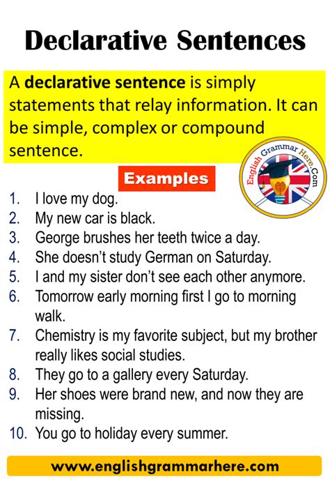 Which Of The Following Is An Example Of A Declarative Sentence - Darrin Kenney's Templates