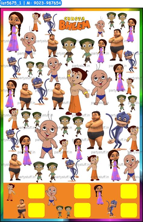 Chhota Bheem Theme Tambola Housie Tickets, Paper Games in Kids