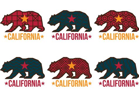 Patterned California Bear Vectors - Download Free Vector Art, Stock ...