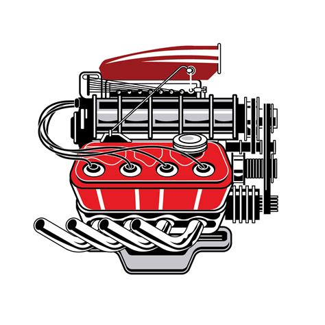 Detailed Drawing Turbo Engine Side View 215133 Vector Art at Vecteezy