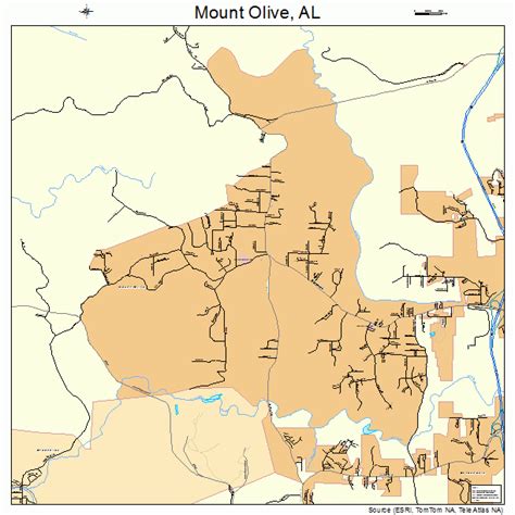 Mount Olive Alabama Street Map 0152344