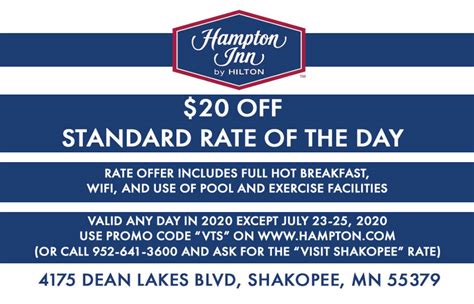 Hampton Inn $20 Off Standard Rate of the Day | Shakopee Chamber Of Commerce