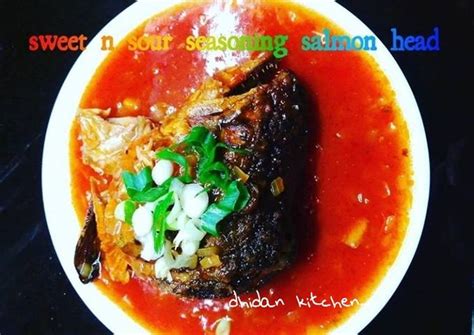 Resep Kepala ikan salmon asam manis pedas oleh daning wisanti - Cookpad