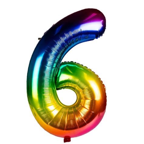 Foil Number Ballooon - Rainbow (Number 6) | Buy Online in South Africa ...