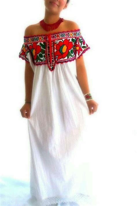 Mexican wedding dress. Hand embroidered design varies as each dress is ...