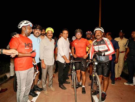 KTR inaugurates India’s first solar roof cycling track in Hyderabad | HydNow