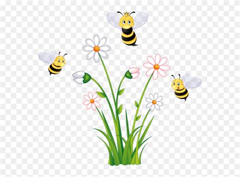 Gardening Clipart Bee Garden - Bee And Flowers Clip Art - Png Download ...