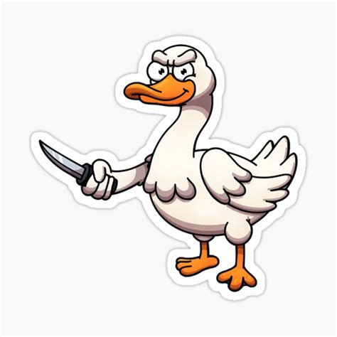 "Goose With Knife " Sticker by Rfjoiigvz | Redbubble