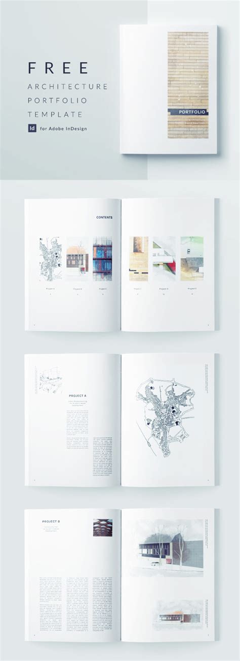 Minimal Architecture Portfolio Template for InDesign | Free Download