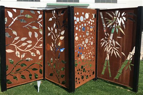 High Strength Laser Cut Corten Steel Panel Screen For Garden Decoration Sculpture