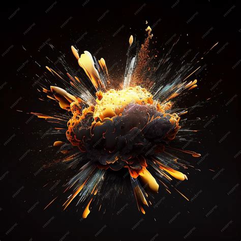 Premium AI Image | A black background with a explosion and a black ...