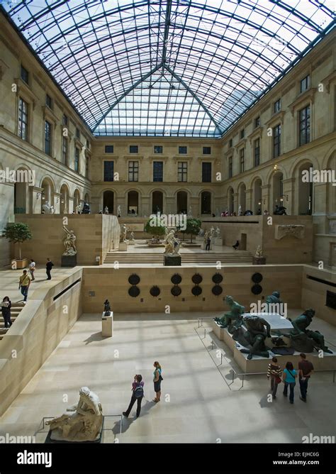 Visitors inside the Louvre, Paris, France Stock Photo - Alamy