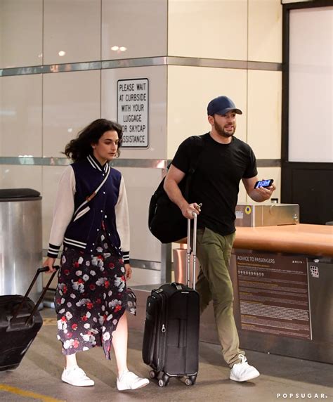 Chris Evans and Jenny Slate at LAX July 2016 | POPSUGAR Celebrity