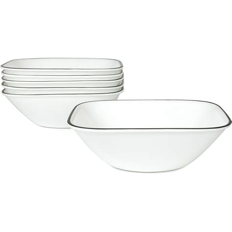 Corelle Square Simple Lines 22-oz Soup Bowl, Set of 6 - Walmart.com ...