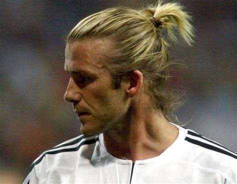 The Manly Ponytail | Long Hairstyles Women Love On Men | Beckham haircut, David beckham long ...