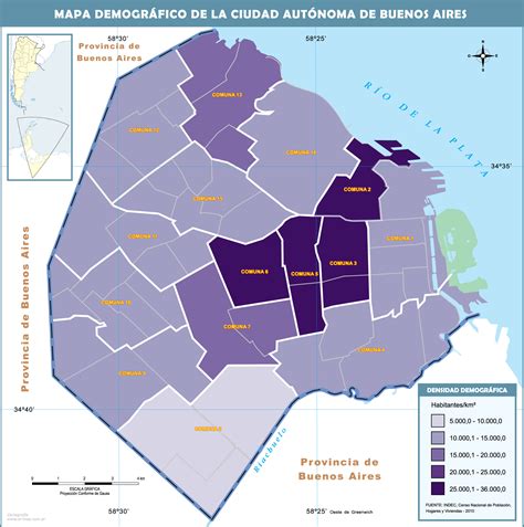 Demographic map of the City of Buenos Aires | Gifex