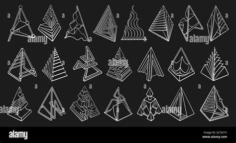 Set of 3D geometric shapes pyramid designs Stock Vector Image & Art - Alamy