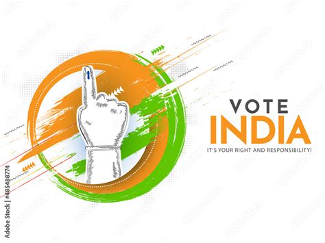 Vote India, It's Your Right And Responsibility Text With Sticker Style ...