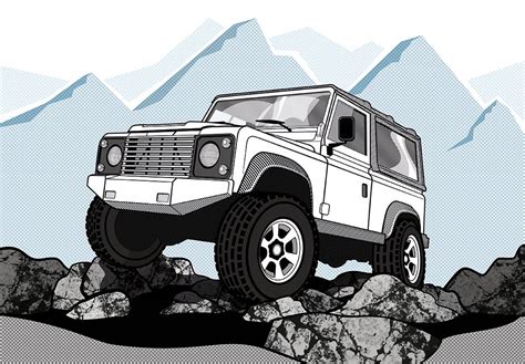 Vector Illustration - Land Rover Defender 90 on Behance