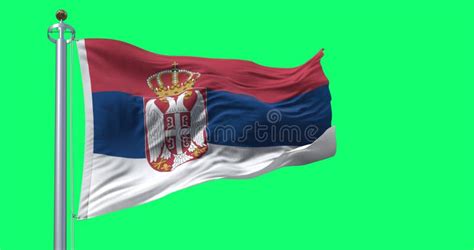 Serbia National Flag Waving in the Wind on Green Screen Stock Video - Video of serbia, emblem ...