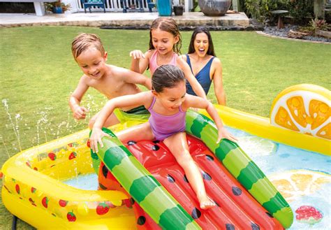 Intex Fun N Fruity Kids Inflatable Play Center Pool Slide Sprayer | eBay