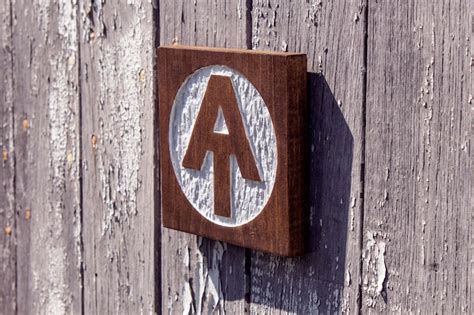 Appalachian Trail Sign Hand Carved Wood AT Symbol Hiking | Etsy