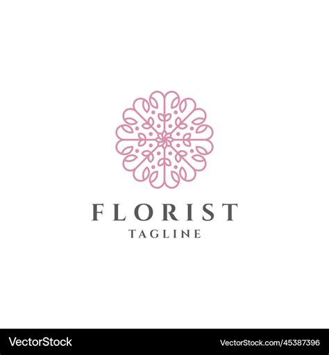 Florist logo design template flat Royalty Free Vector Image