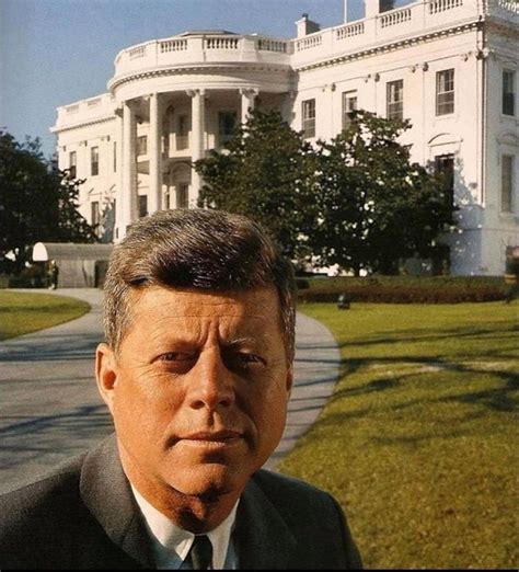 President John F. Kennedy in a selfie style picture in front of the ...