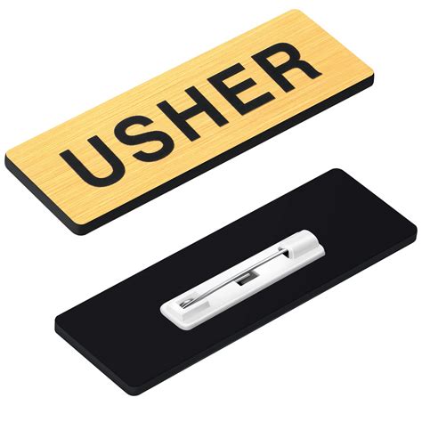 Buy 30 Pack Usher Badges Usher Pins for Church Acrylic Usher Name Tags ...