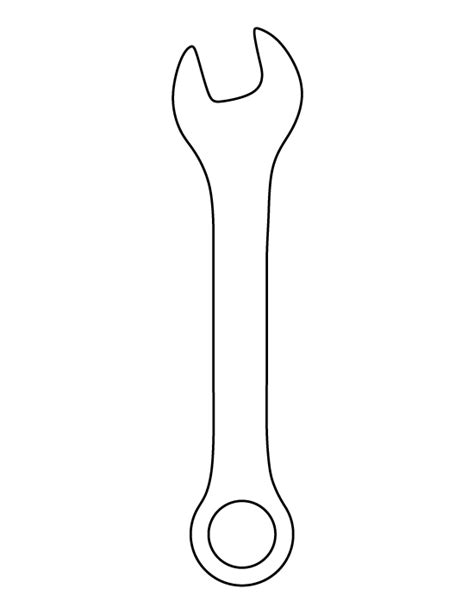 Wrench pattern. Use the printable outline for crafts, creating stencils, scrapbooking, and ...