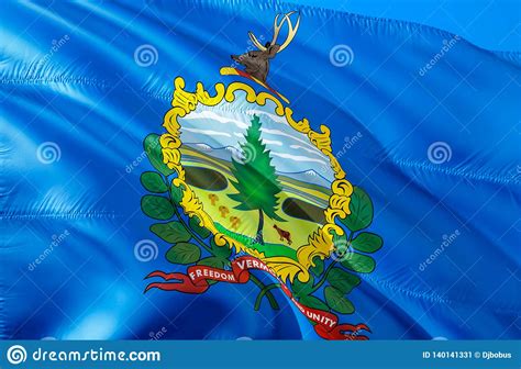 Vermont Flag. 3D Waving USA State Flag Design. the National US Symbol ...