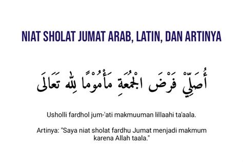 Niat Sholat Jumat Lengkap Bahasa Arab, Latin, dan Artinya - Malang Terkini