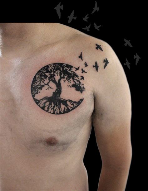 tree of life silhouette on chest | Silhouette tattoos, Tree tattoo chest, Tree of life tattoo