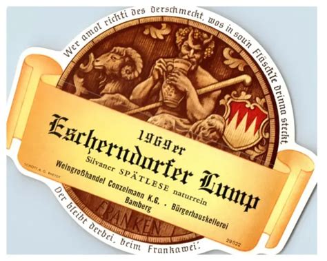 1960'S-80'S ESRHERNDORFER LUMP Spatlese German Wine Label Original S61E $17.25 - PicClick